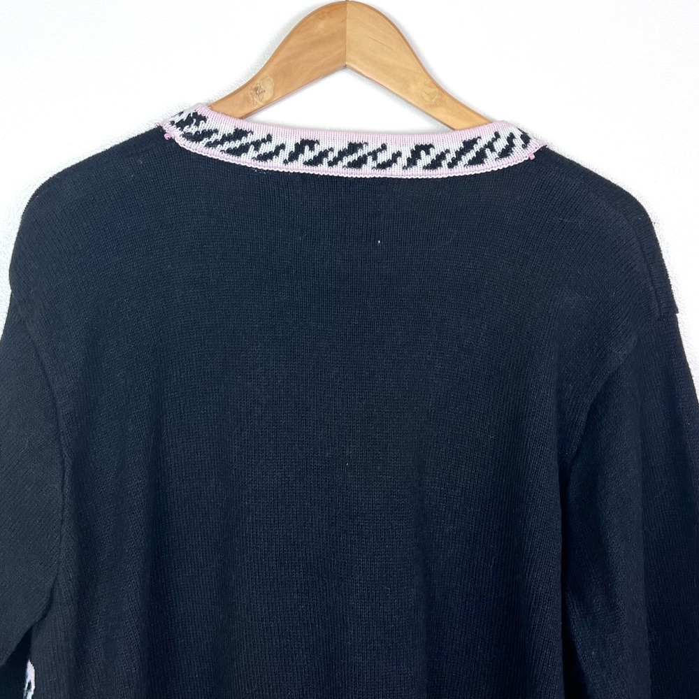 Vintage 90’s Y2K Storybook Knits Lillies Of The Night Sequin Sweater Cardigan - Picture 14 of 16